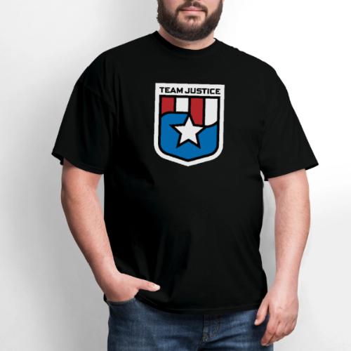 Team Justice Shield Logo white border - Men's T-Shirt