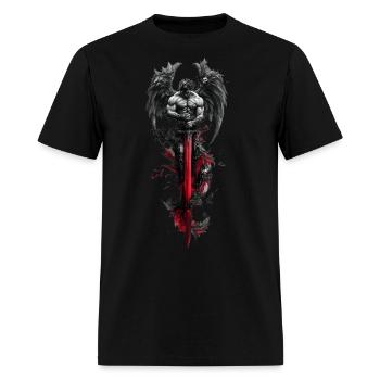 Dark Fallen Angel with Crimson Sword - Men's T-Shirt - black - Front - Jose (178cm)