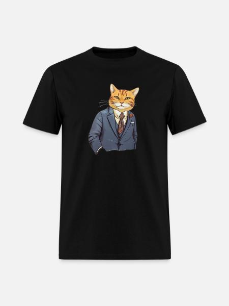Cat in a Suit - Men's T-Shirt - black