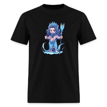 Chibi Poseidon - Men's T-Shirt - black - Front - Jose (178cm)