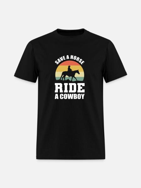 Ride a Cowboy Equestrian Gift - Men's T-Shirt - black