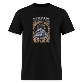 Break the speed limit Firefighter - Men's T-Shirt - black - Front - Jose (178cm)
