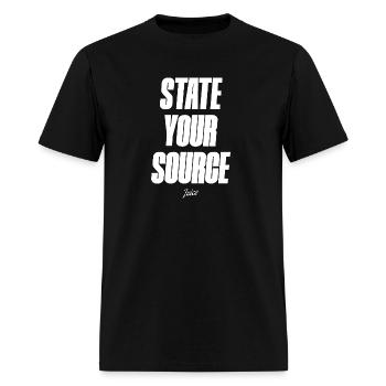 state your source tshirt - Men's T-Shirt - black - Front - Jose (178cm)