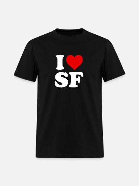 I Love Sf San Francisco Heart - Men's T-Shirt - black