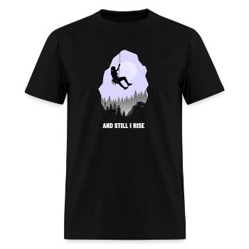 Mountain Climber Rappel Mountain Ravine Female - Men's T-Shirt - black - Front - Jose (178cm)