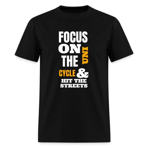 Focus On The Uni Cycle & Hit The Streets Yellow - Men's T-Shirt