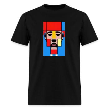 Abstract Face - Men's T-Shirt - black - Front - Jose (178cm)