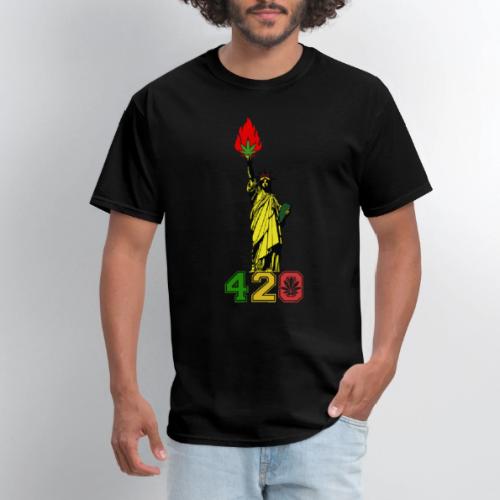 Humoristic 420 Liberty Herb Weed Marijuana Design - Men's T-Shirt