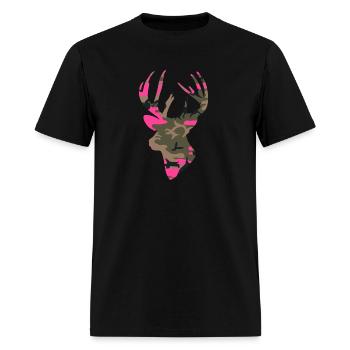 Deer Womens Camo Outfitter Black - Men's T-Shirt - black - Front - Jose (178cm)