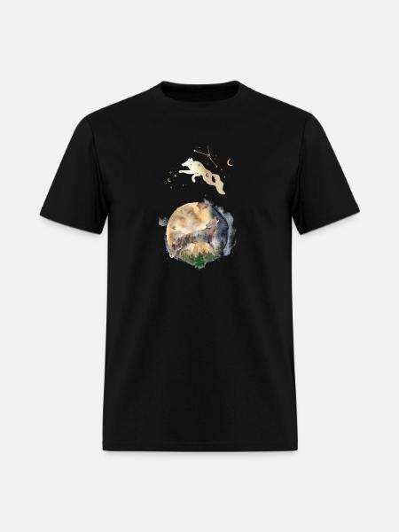 Wolf Moon Magic - Men's T-Shirt - black