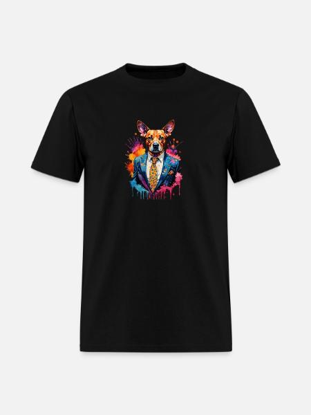 Dog in suit - Men's T-Shirt - black