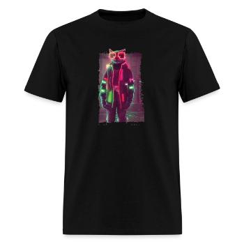 Cyberpunk Cat - Men's T-Shirt - black - Front - Jose (178cm)