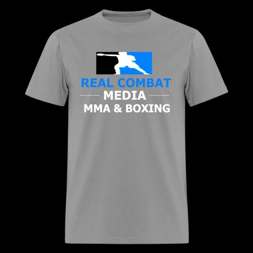 RCM MMA & BOXING Light Blue White Text - Men's T-Shirt