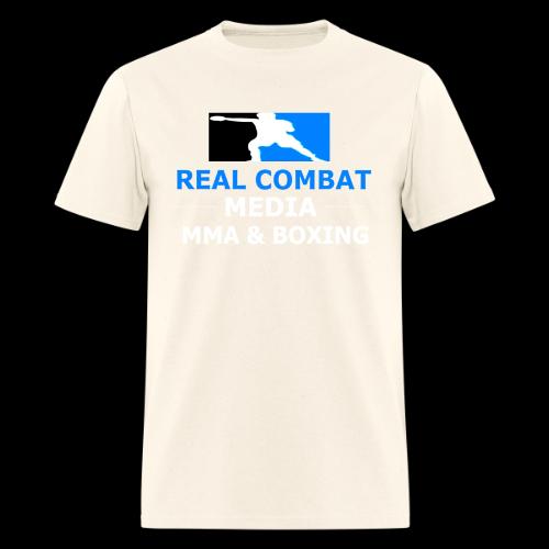 RCM MMA & BOXING Light Blue White Text - Men's T-Shirt