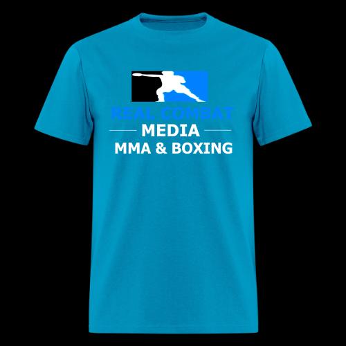 RCM MMA & BOXING Light Blue White Text - Men's T-Shirt