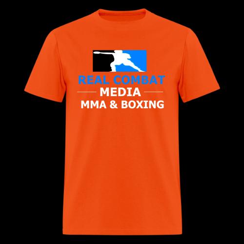 RCM MMA & BOXING Light Blue White Text - Men's T-Shirt
