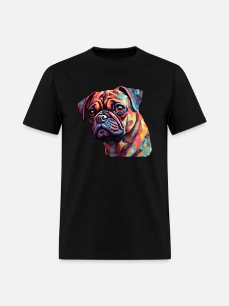 Pug Polygon - Men's T-Shirt - black