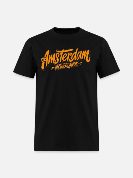 Amsterdam Netherlands Souvenir Charm - Men's T-Shirt - black