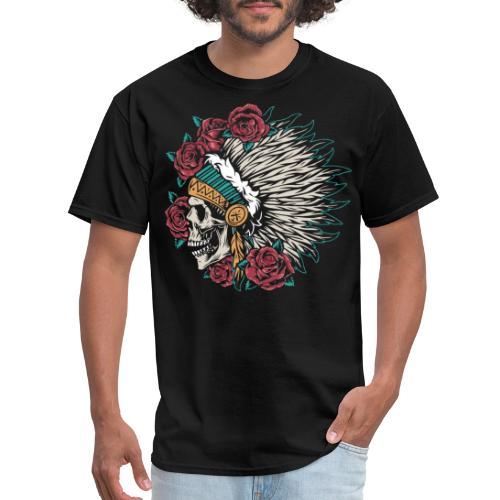 indian skull roses - Men's T-Shirt