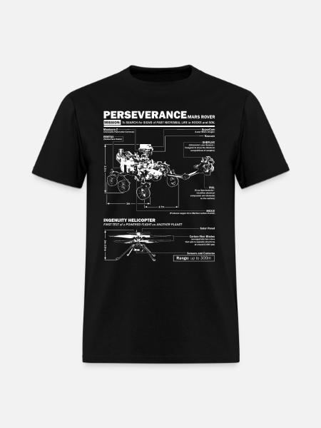 Perseverance Mars Rover 2020 and Ingenuity tee - Men's T-Shirt - black