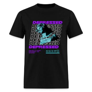Depressed Statue Streetwear - Men's T-Shirt - black - Front - Jose (178cm)
