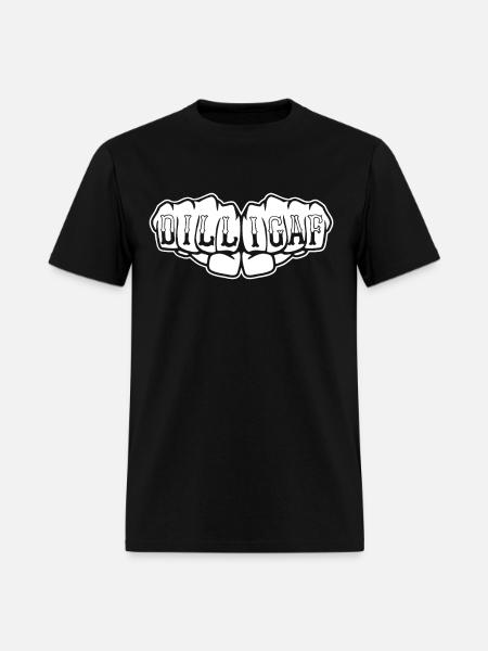DILLIGAF Fists Knuckle Tattoo Biker Motorcycle All - Men's T-Shirt - black