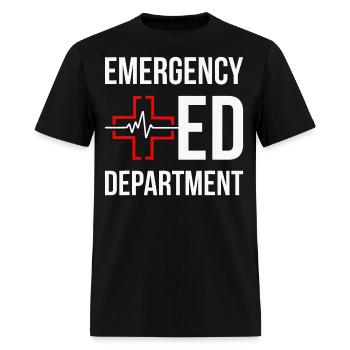 ED Emergency Department ER Emergency Room - Men's T-Shirt - black - Front - Jose (178cm)