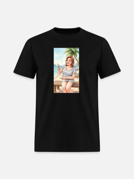 Beach Selfie Moment - Men's T-Shirt - black