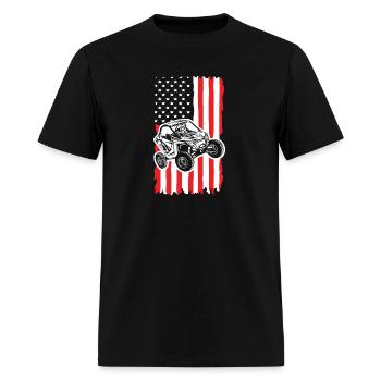 Patriotic Rzr in USA flag artsy design - Men's T-Shirt - black - Front - Jose (178cm)