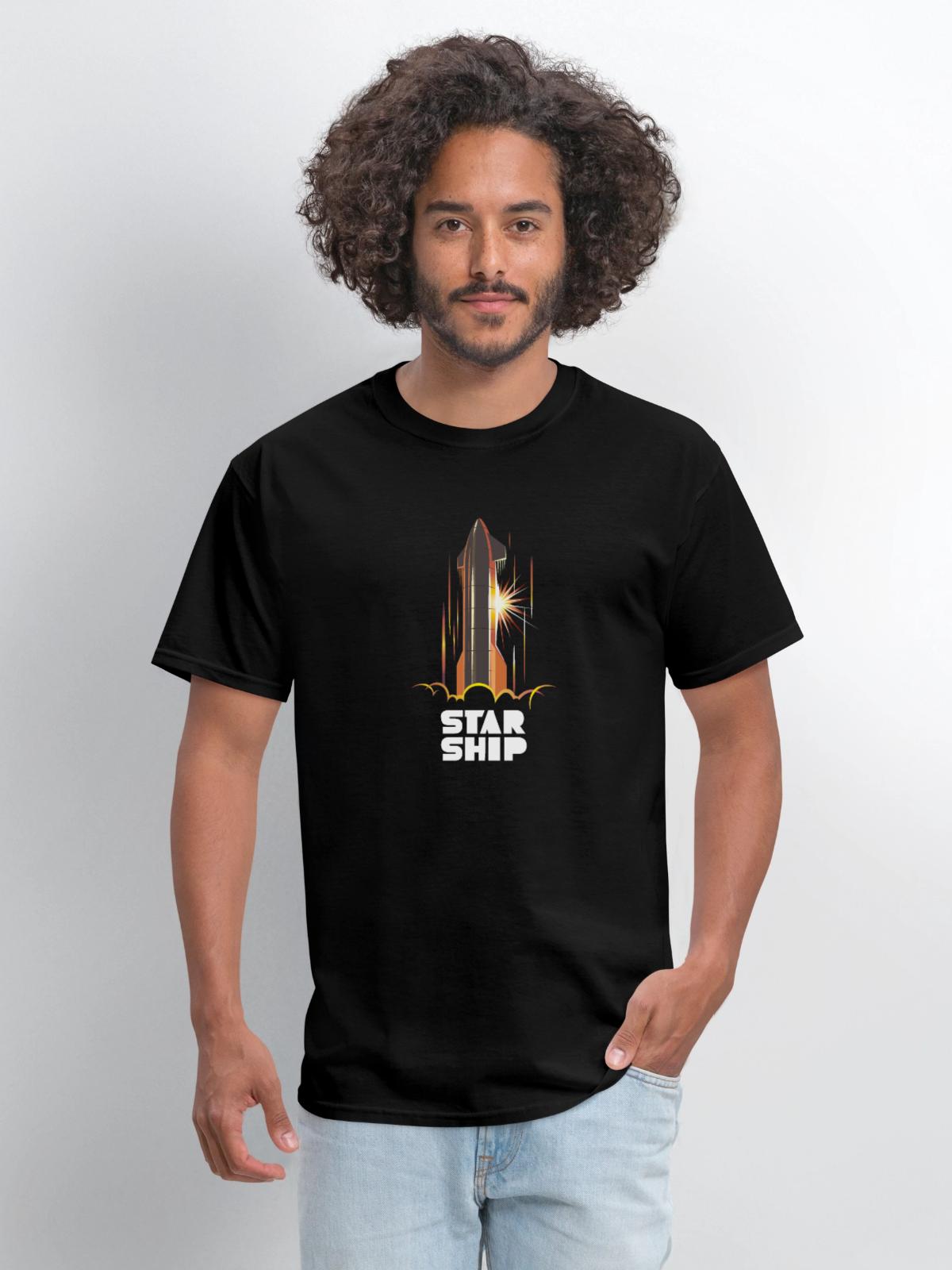 Star Ship Mars - Dark - Men's T-Shirt - black - Front - Jose (178cm)