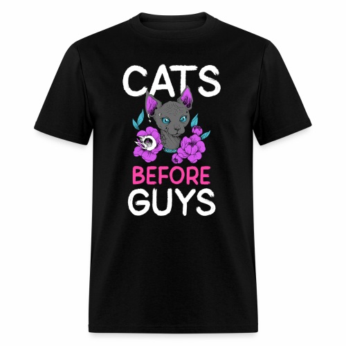 punk cats before guys heart anti valentines day - Men's T-Shirt
