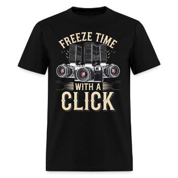 Freeze Time WITH A Click - Men's T-Shirt - black - Front - Jose (178cm)