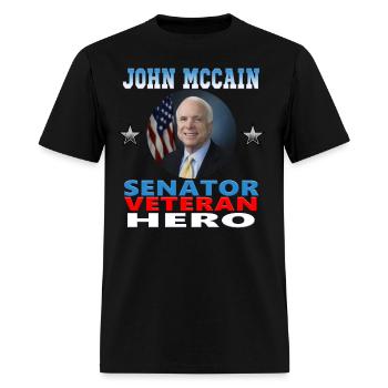 Senator John McCain American Hero, Veteran - Men's T-Shirt - black - Front - Jose (178cm)