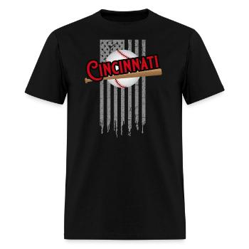 Cincinnati OH USA Flag The Queens Chip City - Men's T-Shirt - black - Front - Jose (178cm)