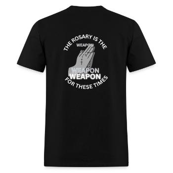 The Rosary is the ‘weapon’ for these times - Men's T-Shirt - black - Back - Jose (178cm)