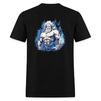 Zeus' Thunderbolt: Godly Gym Dominance - Men's T-Shirt - black - Back - Jose (178cm)