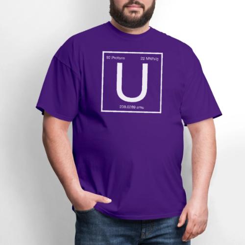 Uranium. Double-sided design. White text. - Men's T-Shirt