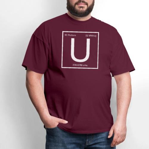 Uranium. Double-sided design. White text. - Men's T-Shirt