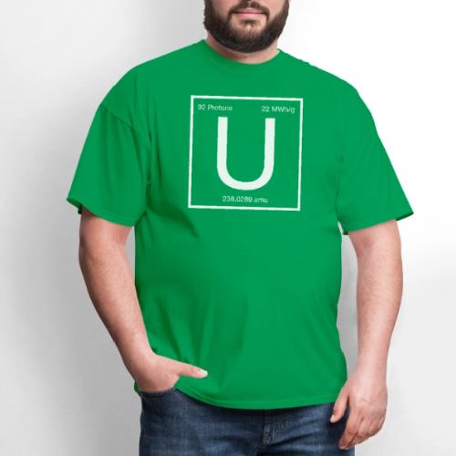 Uranium. Double-sided design. White text. - Men's T-Shirt