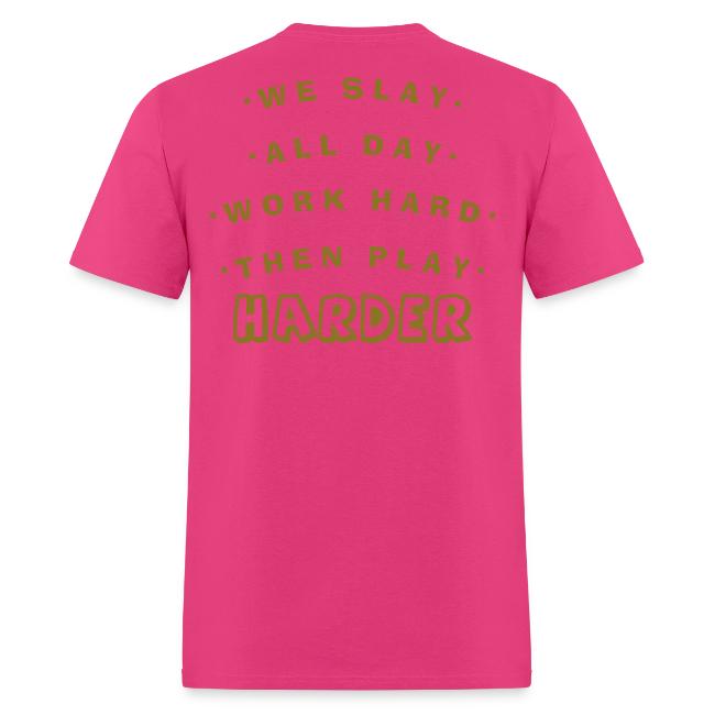 We Slay All Day Shiny Shirt Metallic Silver & Gold