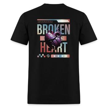 "broken heart" design - Men's T-Shirt - black - Back - Jose (178cm)