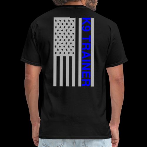 K9 Trainer: Thin Blue Line Flag - Men's T-Shirt