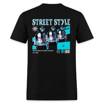 Reinventing humanity, one byte at a time - Men's T-Shirt - black - Back - Jose (178cm)