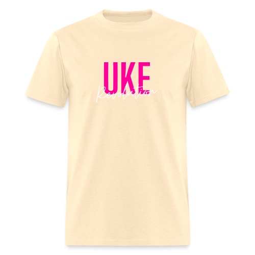 Front & Back Pink Uke Revolution + Get Your Uke On - Men's T-Shirt