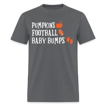 Pumpkins Football Baby Bumps Halloween Baby Announ - Men's T-Shirt - charcoal - Front - Jose (178cm)