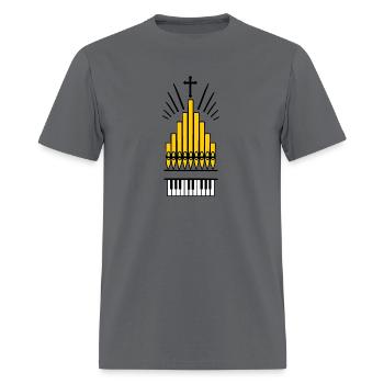 Logo Church organ and cross copper-colored - Men's T-Shirt - charcoal - Front - Jose (178cm)