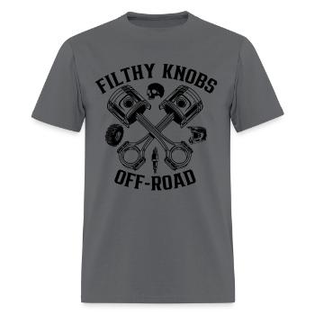 FILTHY KNOBS - CROSSED PISTONS - Men's T-Shirt - charcoal - Front - Jose (178cm)