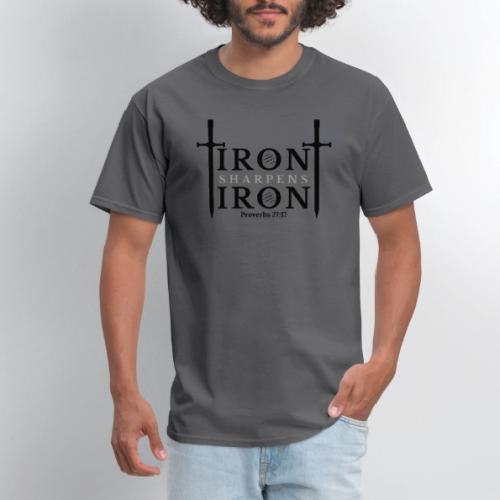 Iron Sharpens Iron - Proverbs 27:17 (Black & Grey) - Men's T-Shirt