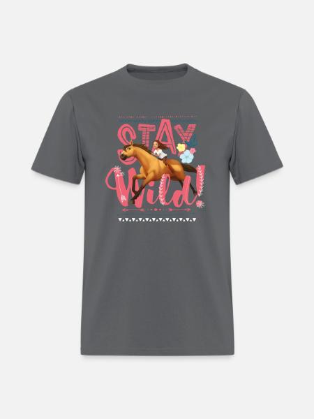 Spirit And Lucky Stay Wild - Men's T-Shirt - charcoal