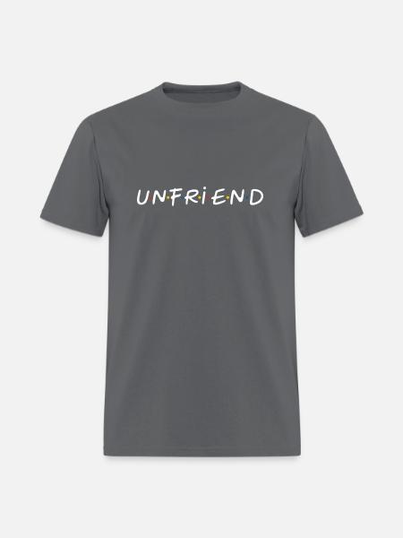 Unfriend Button Social Media Design - Men's T-Shirt - charcoal